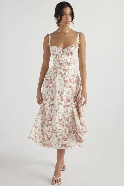 Elegant Flowers Dress Sleeveless